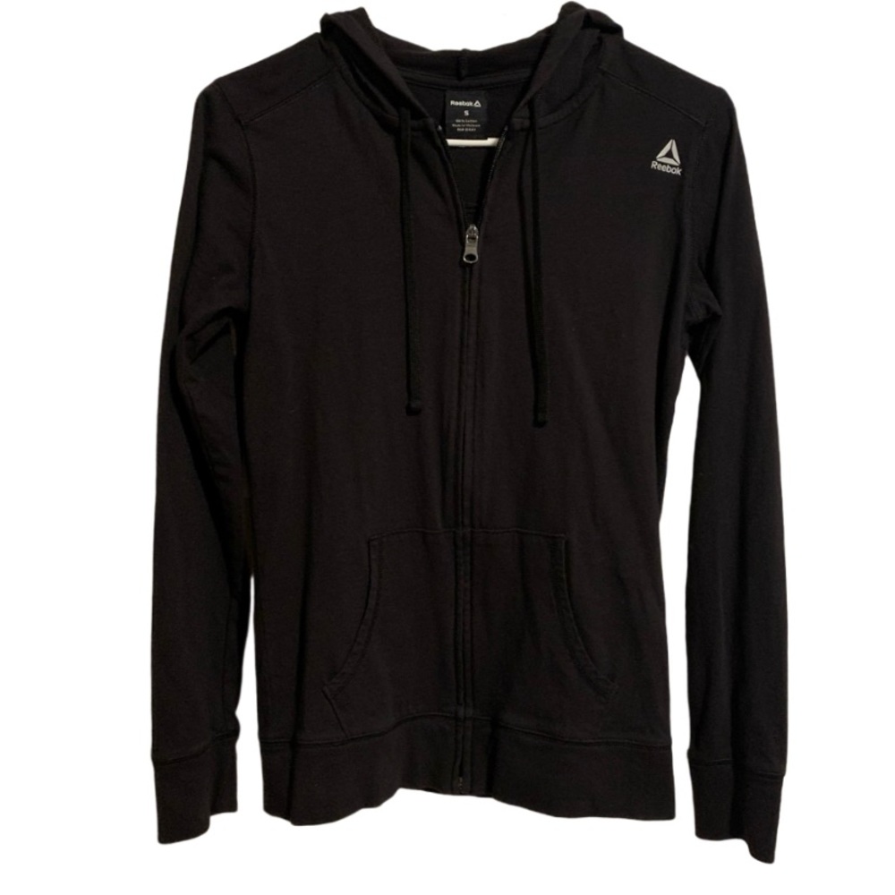 Reebok Active Zip Up Black Sweater with Hoodie Women's Size S